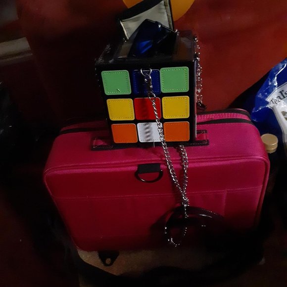 QZUnique Women's Cute Cube Shape Handbag Magic Shoulder Bag Clutch Bag - Picture 3 of 12